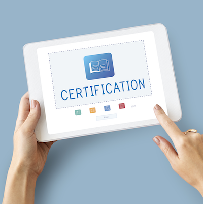 Printed course certificate